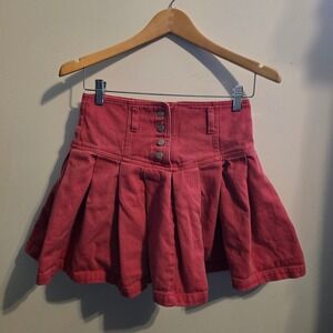 Arizona Jean Company Y2K Short Pleated Denim Kids Size 12 Pink High Waisted